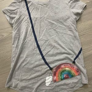 Jessica Simpson Open Back Rainbow Bag pocket Short Sleeve Shirt Kids